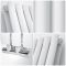 Hudson Reed Vitality - Radiateur design en aluminium horizontal – Blanc – Choix de largeur – Double rang - Raccordement central