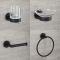 Ensemble de 4 accessoires pour salle de bain - Noir mat - Nox