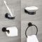 Ensemble de 4 accessoires pour salle de bain - Noir mat - Nox