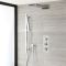 Kit de douche thermostatique – Chromé – Pommeau cascade – Kit douchette sur rampe – 3 fonctions - Como