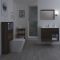 Meuble Lavabo 46.5x81cm & Pack WC Hoxton effet chêne foncé