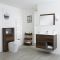 Meuble Lavabo 46.5x81cm & Pack WC Hoxton effet chêne foncé