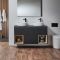 Meuble double vasque suspendu - Avec niches - 120 cm – Choix de finitions, vasque et lumières LED en option – Hoxton