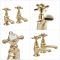 Hudson Reed Elizabeth - Paire de robinets lavabo rétro - Commandes en croisillon - Or satiné
