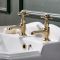 Hudson Reed Elizabeth - Paire de robinets lavabo rétro - Commandes en croisillon - Or satiné