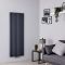 Hudson Reed Vitality - Radiateur design en aluminium vertical – Anthracite – Choix de largeur – Double rang - Raccordement central