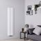 Hudson Reed Vitality - Radiateur design en aluminium vertical – Blanc – Choix de largeur – Double rang - Raccordement central