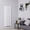 Hudson Reed Vitality - Radiateur design en aluminium vertical – Blanc – Choix de largeur – Double rang - Raccordement central