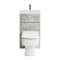 WC avec lave mains - Gris béton - 50 cm x 89 cm - Bouton de chasse chromé - Cluo-Exton
