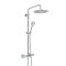 Colonne de douche thermostatique – Avec bec verseur baignoire, pommeau de douche rond et douchette – Choix de finitions – Arlo