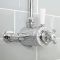 Hudson Reed Elizabeth - Mitigeur de douche thermostatique exposé à double commandes - Chromé et blanc