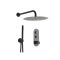 Douche thermostatique à boutons poussoir – Avec pommeau – 2 fonctions – Noir – Choix de douchette – Idro