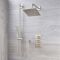 Mitigeur Thermostatique Douche - Pommeau 20cm & Kit douchette - Nickel Brossé - Harting