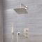 Mitigeur Thermostatique - Pommeau 20x20cm & Kit Douchette - Nickel Brossé - Harting