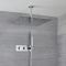 Mitigeur thermostatique avec pommeau de douche plafonnier carré et douchette – Chromé - Kubix