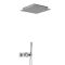 Kit de douche encastrable - Pommeau plafonnier 40 x 40 cm & douchette sur clip - Kubix