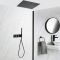 Kit de douche thermostatique avec inverseur – Pommeau encastré – Douchette – 2 fonctions - Noir - Nox