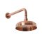 Pommeau de douche rétro – 20,5 cm – Avec bras mural – Cuivre satiné – Elizabeth
