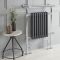 Sèche-serviettes mixte rétro - Anthracite – 93 cm x 62 cm (avec barre déportée) – Choix de thermostat Wi-Fi - Elizabeth