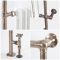 Sèche-serviettes mixte rétro – Bronze brossé – 93 cm x 62 cm – Choix de thermostat Wi-Fi et de cache-câble - Elizabeth