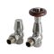 Paire de robinets de radiateur thermostatiques d’angle rétro – 16 mm – Satiné