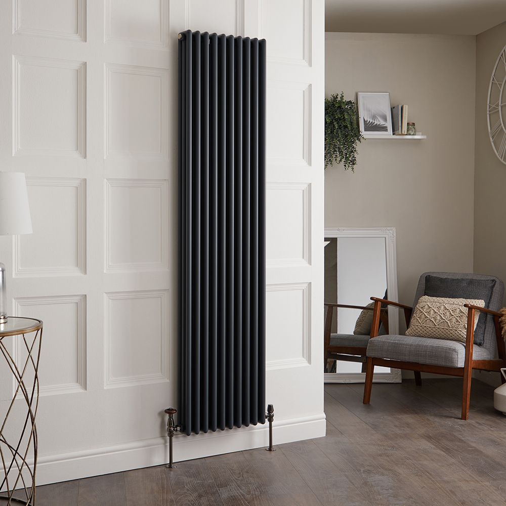 Radiateur style fonte vertical en aluminium - H. 180 cm - Choix de finitions et de tailles - Esmé