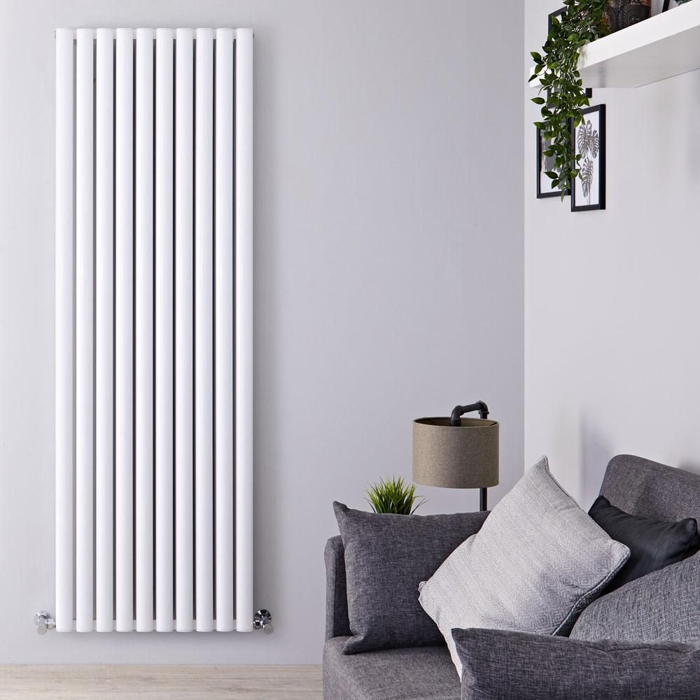 Hudson Reed Vitality - Radiateur design en aluminium vertical – Blanc – 180 cm x 59 cm – Double rang