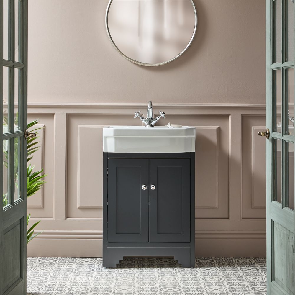 Meuble lave-mains – 56,4 cm – Avec lavabo – Choix de poignées et de finitions – Thornton