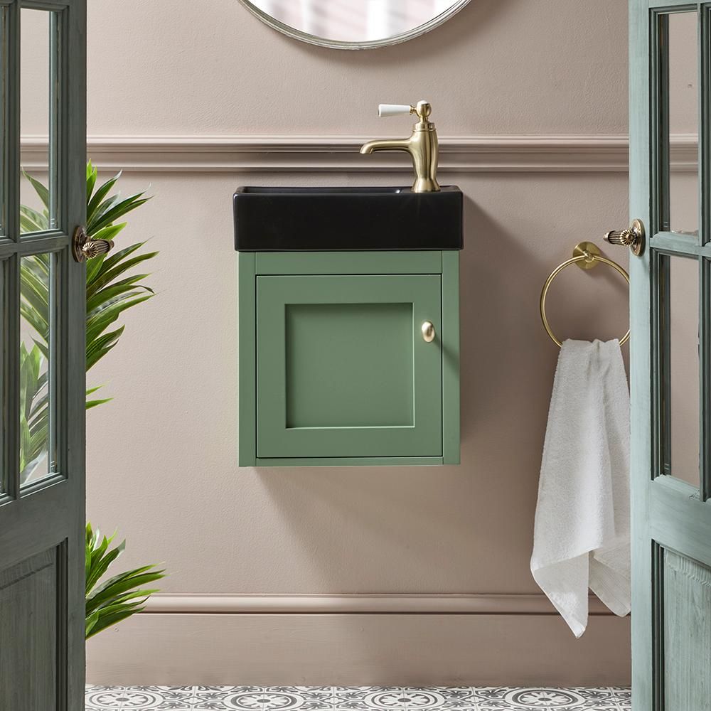 Meuble lave-mains suspendu – 40 cm – Avec lavabo – Choix de poignées et de finitions – Thornton
