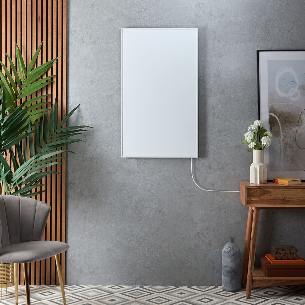 Radiateur infrarouge - Panneau chauffant électrique intelligent - Avec cadre – Blanc – Choix de tailles – ECOSO par Hudson Reed