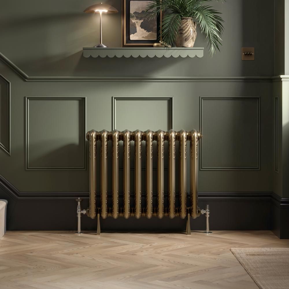 Hudson Reed Radiator Hudson Reed Bloomsbury - Radiateur style fonte fleuri horizontal rétro ...