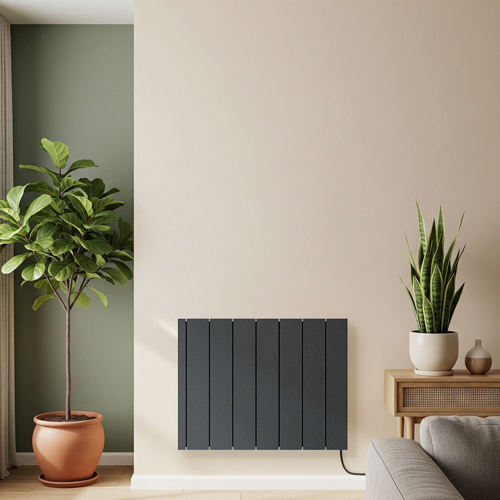 Radiateur à inertie sèche céramique – 56,8 cm – Choix de tailles, de finitions et options d’installation sur prise ou câblée – Leo – ECOSO par Hudson Reed