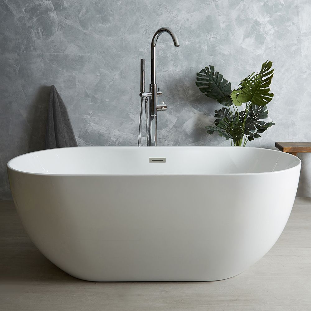 Baignoire îlot double dos - Ovale - Choix de la taille et de la finition du trop-plein - Otterton