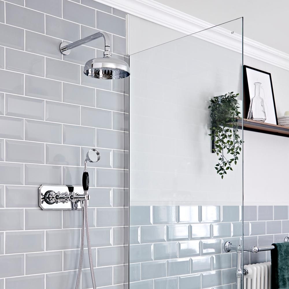 Hudson Reed Elizabeth - Mitigeur de douche thermostatique rétro avec inverseur et douchette - Choix de finitions et de fonctions
