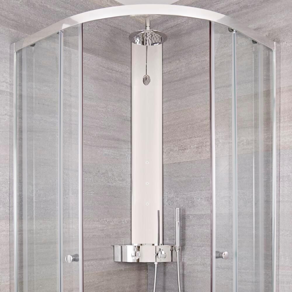 Colonne de douche d’angle thermostatique – Chromé - Earby