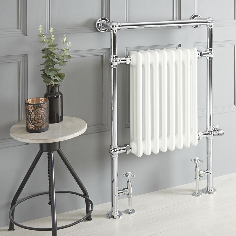 Sèche-serviettes mixte rétro - Blanc – 93 cm x 62 cm – Choix de thermostat Wi-Fi - Elizabeth