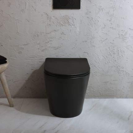 Cuvette WC ronde à poser avec abattant à fermeture douce – Choix de finitions – Elements