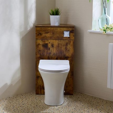 Meuble WC d’angle – Avec cuvette à poser Marbury – Choix de finitions – Cluo