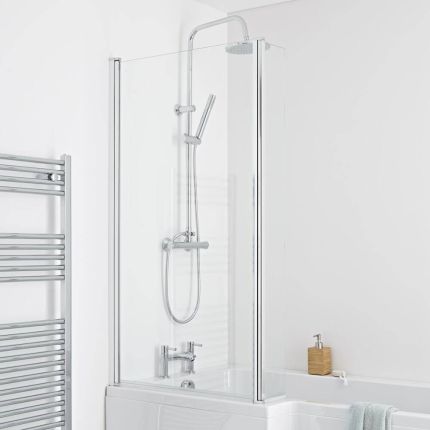 Pare baignoire asymétrique (en L) – Choix de finitions