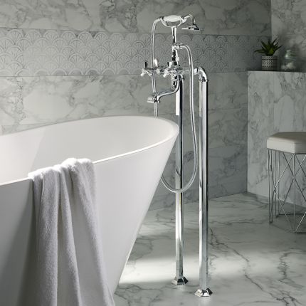 Mélangeur bain-douche îlot avec douchette – Choix de finitions – Earlham
