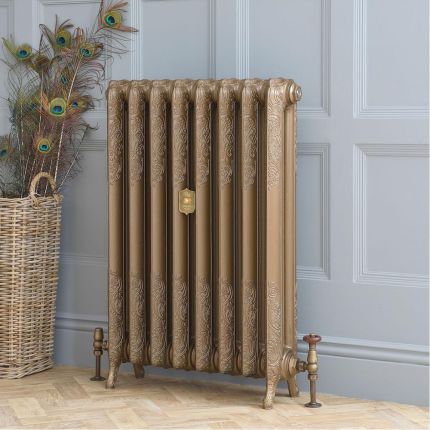 Radiateur fonte fleuri – 51 cm – Or baroque – Tailles multiples – Charlotte