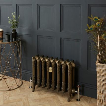 Radiateur fonte fleuri - 51 cm - Laiton naturel - Choix de Tailles - Charlotte