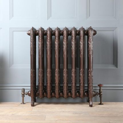 Radiateur fonte fleuri – 76,8 cm – Cuivre antique – Tailles multiples – Charlotte