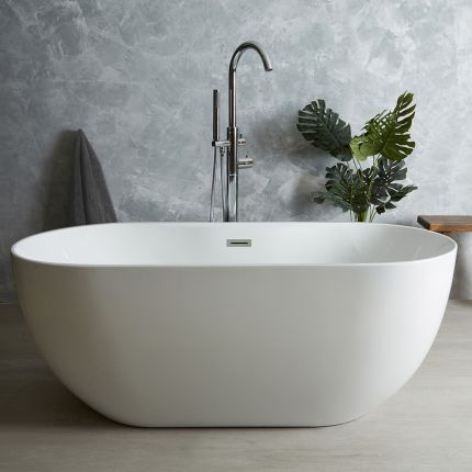 Baignoire îlot double dos - Ovale - Choix de la taille et de la finition du trop-plein - Otterton