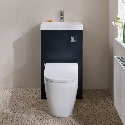 Meuble WC avec lavabo – Avec toilettes japonaises Hirayu – 50 cm x 89 cm – Choix de finitions – Cluo