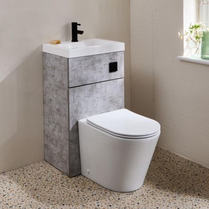Meuble WC avec lavabo – Avec cuvette Colby – 50 cm x 89 cm – Choix de finitions – Cluo
