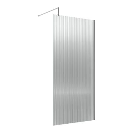 Paroi de douche italienne cannelée – 185 cm – Choix de tailles, de finitions et paroi de retour en option – Hudson Reed