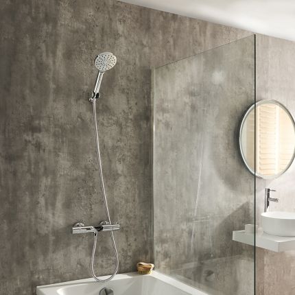 Mitigeur bain-douche thermostatique – Avec bec verseur et douchette – Choix de finitions – Arlo