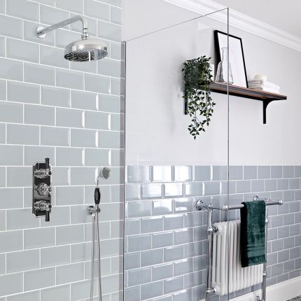 Kit bain douche thermostatique rétro – Chromé et noir – Choix de fonctions - Elizabeth