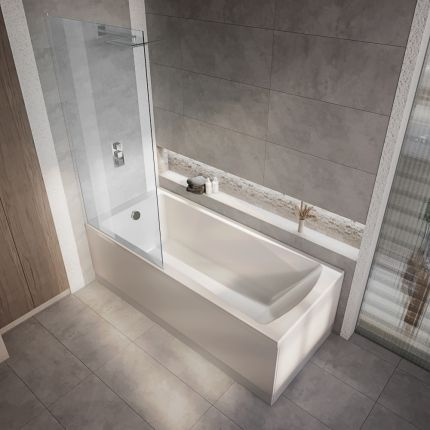 Baignoire douche rectangulaire - Choix de tailles, de pare-baignoire et de tabliers - Sandford